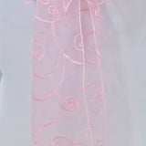 10 Pieces Pink Embroidered Organza Chair Sashes 8"x108" Elegant Event Decoration