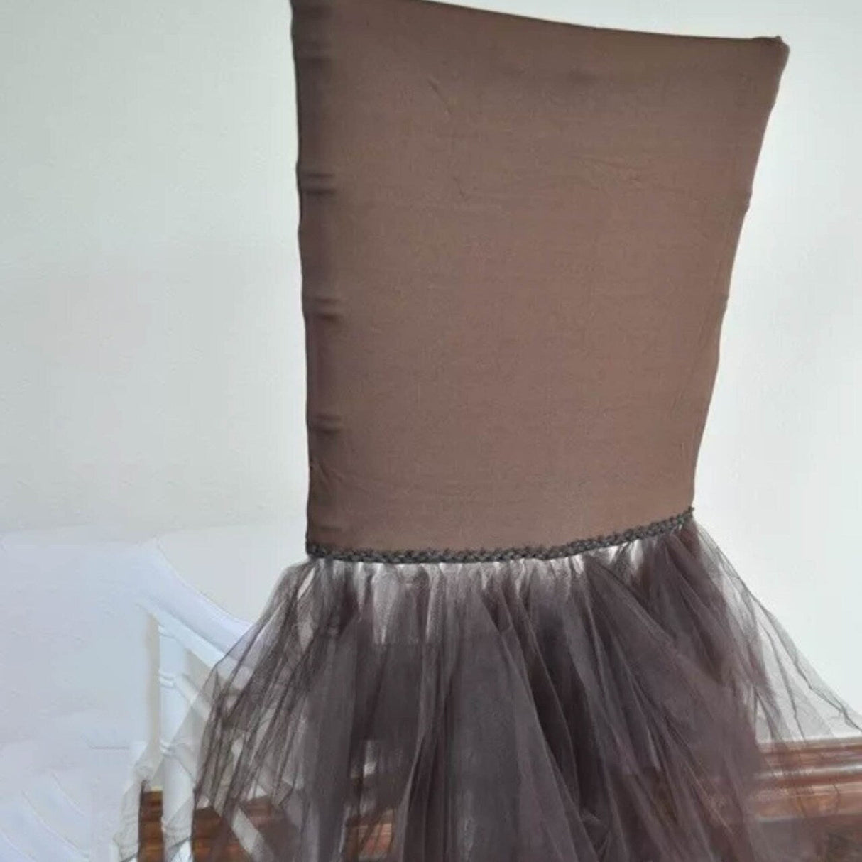 1 Piece Champagne Elegance Stretch Spandex Chiavari Chair Cover with Ballerina Flair
