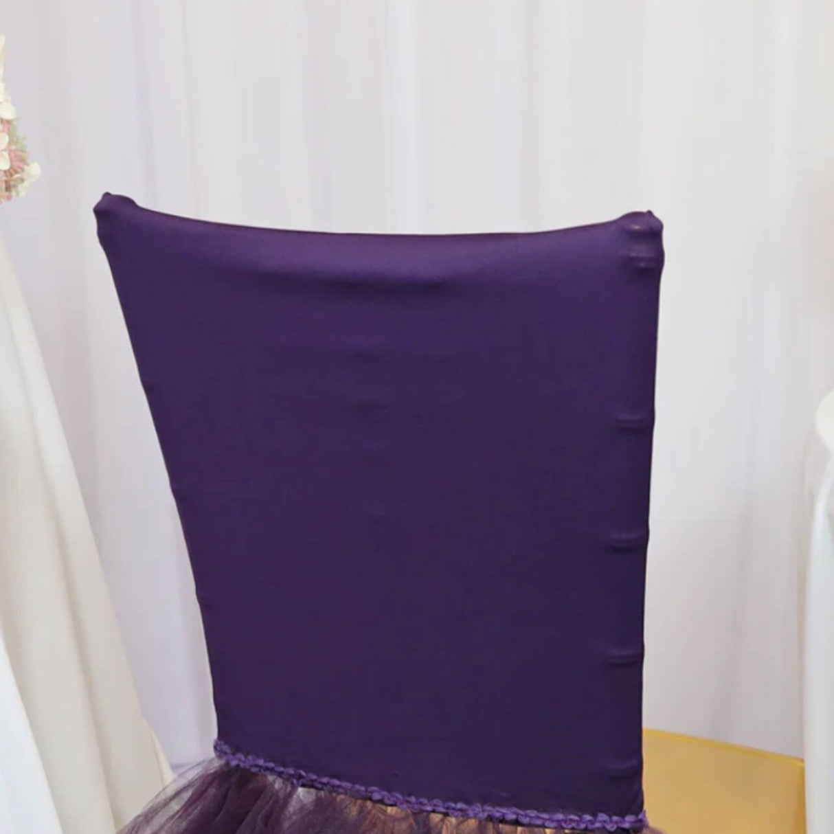 1 Piece Coral Stretch Spandex Chiavari Chair Cover with Elegant Ballet Skirt