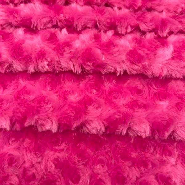 1 Yard Rosebud Minky Fabric 100% Polyester Plush Textured Soft Material for Blankets 60 Inch Width