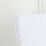 1 Piece White Sequin Spandex Chair Cap 13.5 inch by 10 inch Wedding Decor