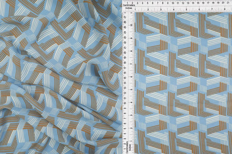 1 Yard Wool Dobby Geo Print Fabric, 57/58? Wide 100% Polyester