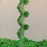 1 Yard Beaded Lace Trimming on Organza | 2.5" Wide | Elegant Embroidered Trim for Bridal, Evening & Dancewear