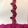 1 Yard Beaded Lace Trimming on Organza | 2.25" Wide | Decorative Beaded Trim for Bridal, Formalwear & Costumes