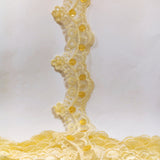 1 Yard Beaded Lace Trimming on Organza | 2.25" Wide | Decorative Beaded Trim for Bridal, Formalwear & Costumes