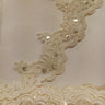 1 Yard Luxurious Beaded & Corded Lace Trimming Embroidered on 100% Polyester Net Mesh for Special Occasion Dresses 3 Inch Width