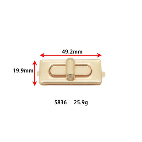 S836 Simple Style Custom Logo High Quality Hardware Accessories Alloy Metal Bag Clasp Press Turn Twist Lock for Handbag for Women Bag