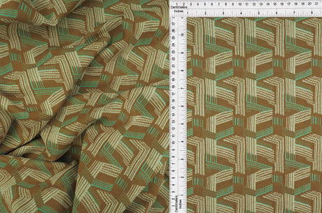 1 Yard Double Knit Jacquard Geo Fabric 220 GSM Polyester Spandex Blend 58/60" Width