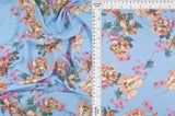 Vintage Floral Knit Fabric Soft Stretch Flower Print, 58/60" Wide