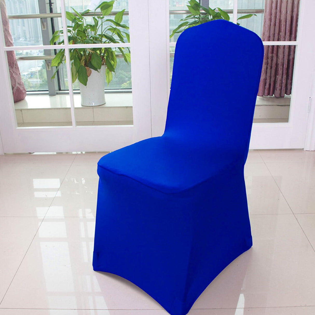 Royal Blue Spandex Banquet Chair Cover with Stretch Fit for Elegant Event Seating