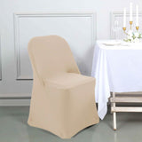 1 Piece Champagne Stretch Spandex Chair Cover for Sophisticated Folding Seating
