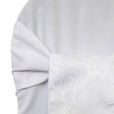 10 Pieces Classic White Floral Damask Jacquard Chair Sashes 7.5 x 108 Inches