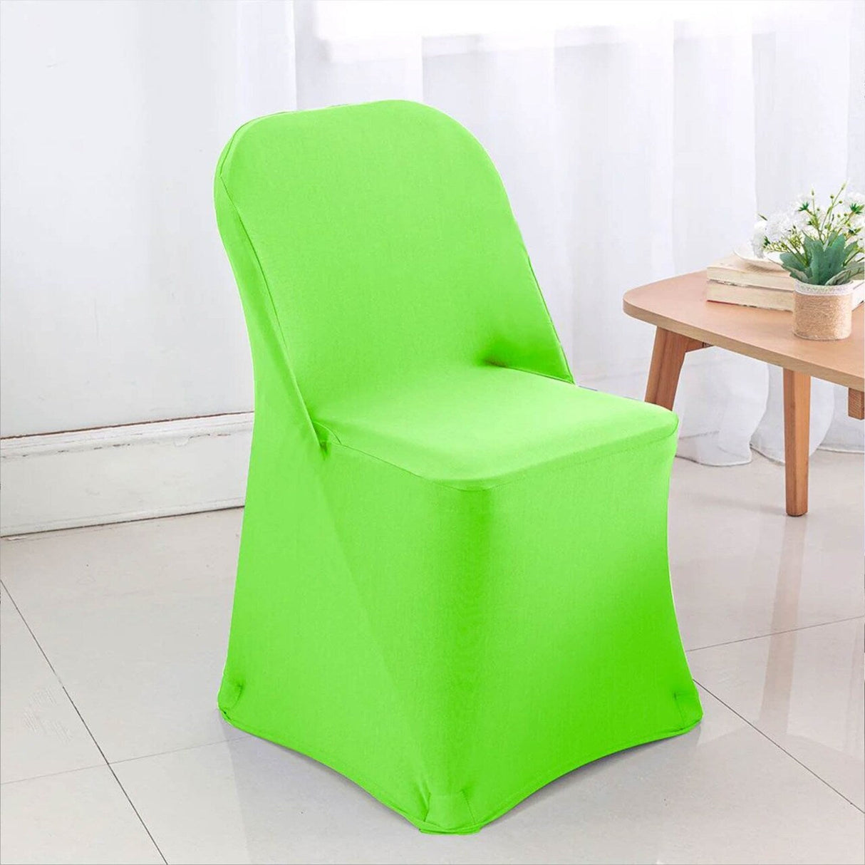1 Piece Apple Green Stretch Spandex Chair Cover for Fresh Folding Seating