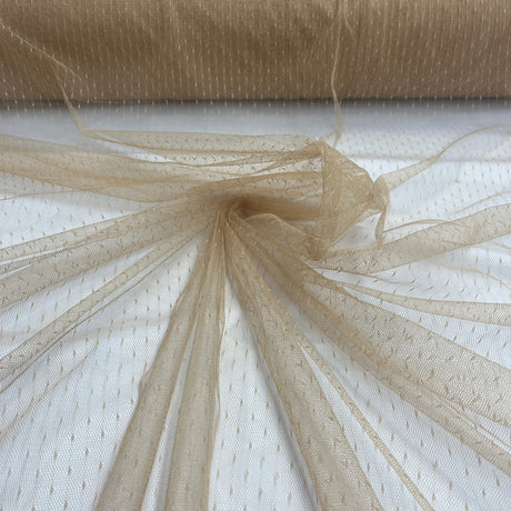 1 Yard 2 Way Stretch Dots Point Net Mesh Fabric for Bridal Gowns, Evening Dresses & Costumes 60"