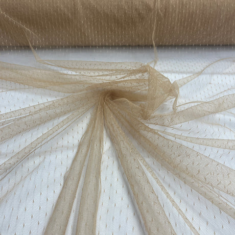 1 Yard 2 Way Stretch Dots Point Net Mesh Fabric | 60" Wide | Sheer Polka Dot Mesh for Gowns, Veils & Costumes