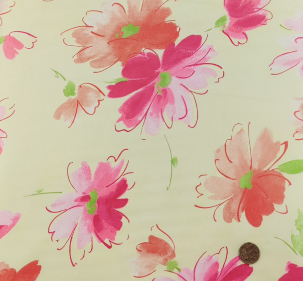 1 Yard Yellow Fuchsia Yoryu Chiffon Fabric Lightweight Sheer Polyester, 58/60" Wide for Elegant Apparel
