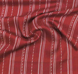 1 Yard Rayon Twill Yarn Dyed Stripe Burgundy Woven Fabric, 54/55″ Wide 100% Rayon