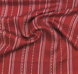 1 Yard Rayon Twill Yarn Dyed Stripe Fabric Burgundy Wide Medium Weight Apparel Material 54/55 Inches Width