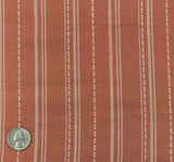 1 Yard 100% Rayon Twill Yarn Dyed Stripe Rust Woven Fabric, 54/55" Wide
