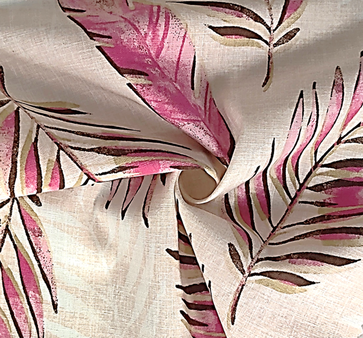 1 Yard Rayon Linen Blend Fabric Pink Mustard Mix 53/54" Width Apparel Use
