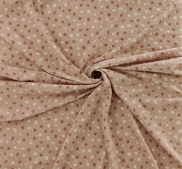 1 Yard Pastel Coral TR Knit Dot Fabric, Soft Textured Poly Rayon Material 60/62” Wide