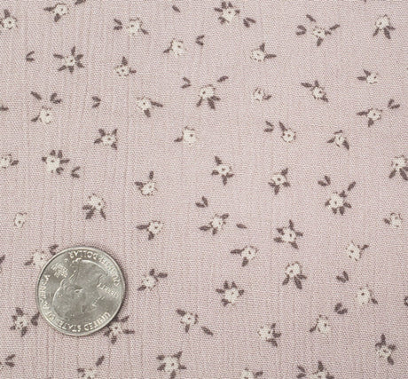 1 Yard Rayon Crinkle Fabric 50/52" Wide, Lightweight Drapey Rose Dust Crepon for Apparel
