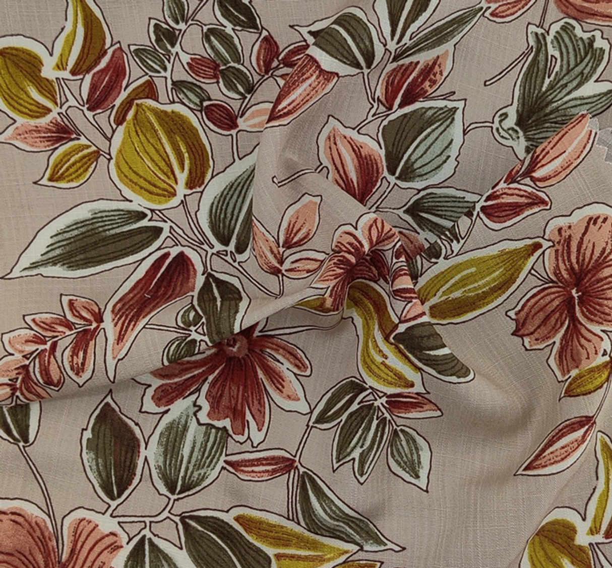 1 Yard Cement Rayon Slub Fabric Soft Breathable Material for Casual Dresses Shirts Width 55/56"