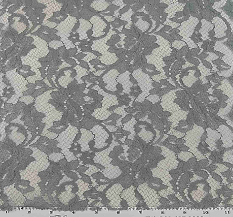 1 Yard Grey Lace Nylon Apparel Fabric58/60" Wide Soft Lightweight Material