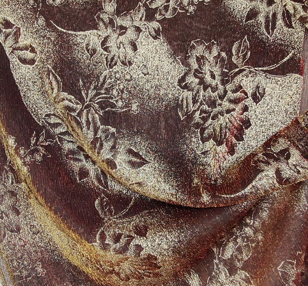 1 yard Red & Gold Foil Mesh Fabric 56/58" Wide Lightweight Polyester for Décor, Costumes & Events