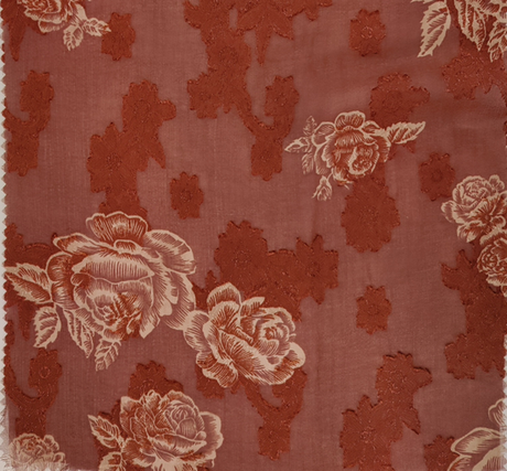 1 Yard Elegant Brown Jacquard Chiffon Fabric, 57/58" Wide, Lightweight Apparel Material