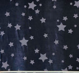 1 yard Crushed Burnout Velvet Navy Stars Fabric – 58/60" Wide Stretch Apparel Material