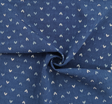 1 Yard Yoryu Jacquard Fabric Denim Blue Rayon Crinkled Lightweight Apparel Material 55 56 Inch Width