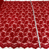 Corded Bridal Lace Fabric Embroidered Polyester Net Mesh 49 Inch