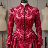 Damask Flocked Taffeta Fabric - Velvet Pattern for Events Decor