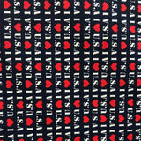 Fabric I Love USA 100% Cotton Print Patriotic Quilting Material