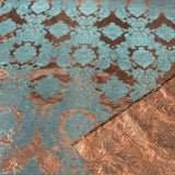 Flocked Damask Taffeta Fabric Velvet Flock Pattern by the Yard