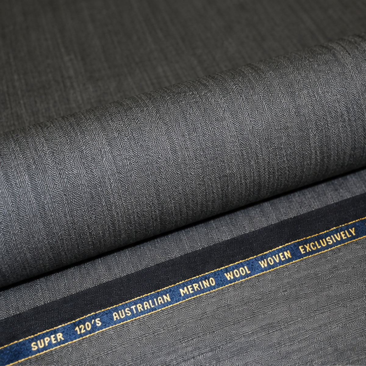 Med Grey Herringbone Merino Wool Fabric 58/60in Width by the Yard