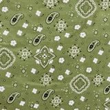 Paisley Bandanna Fabric Olive Poly Cotton Print by the Yard Decor