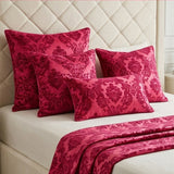 Damask Flocked Taffeta Fabric - Velvet Pattern for Events Decor