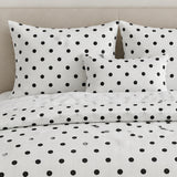 White Black Polka Dot One Inch Print Poly Cotton Fabric Yard