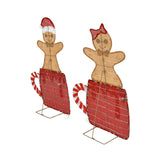 40 Inch & 42 Inch Height Set of 2 Mug Gingerbread Men with Box Christmas Decoration with 80 LED Lights