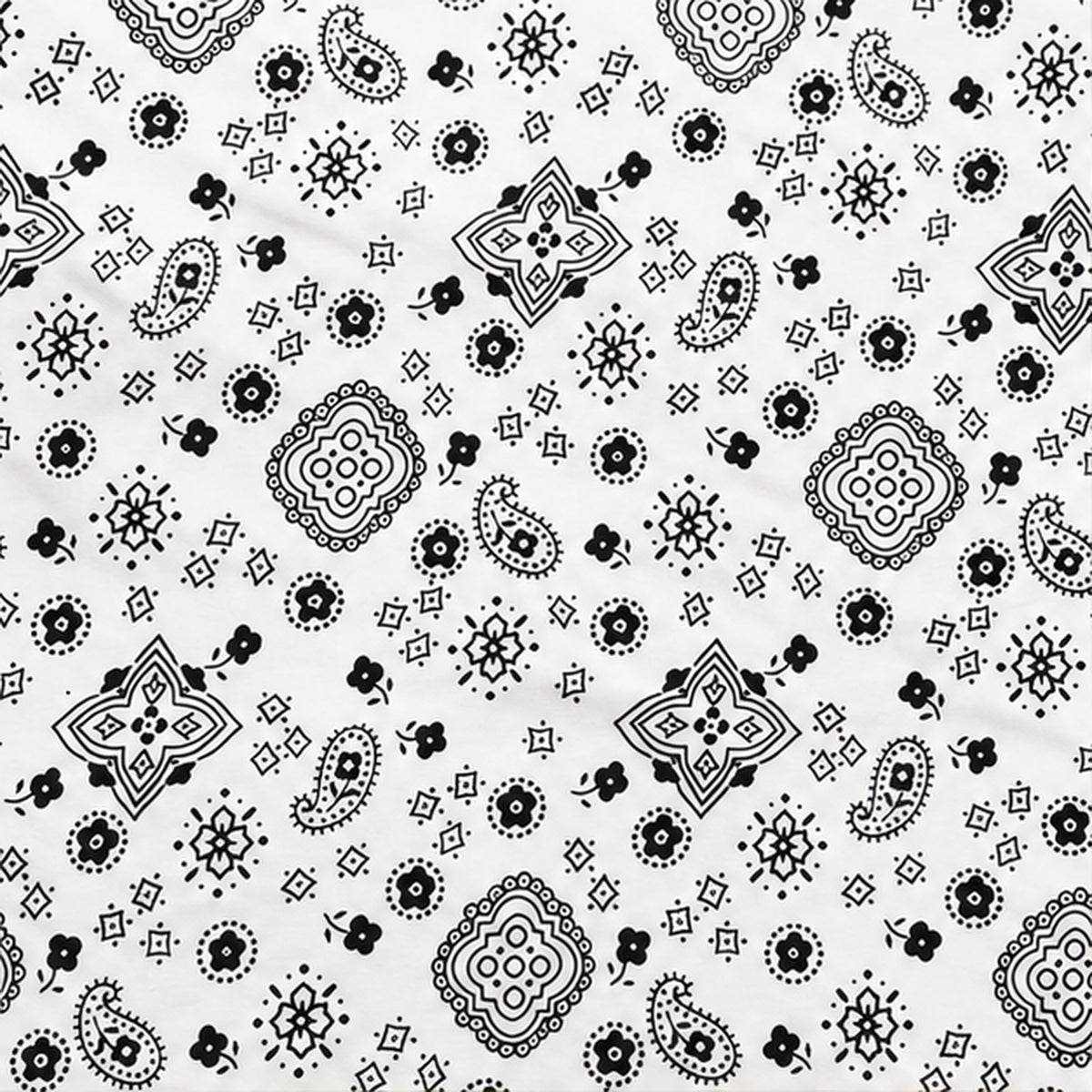 Paisley Bandanna Fabric White Poly Cotton Print by the Yard Decor