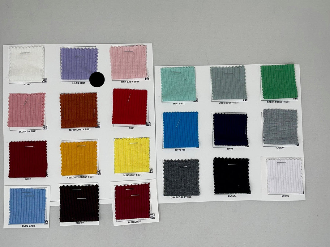 1 Yard 4x2 Rib Knit Solid Fabric Stretchy Durable Soft 60 Inch Width