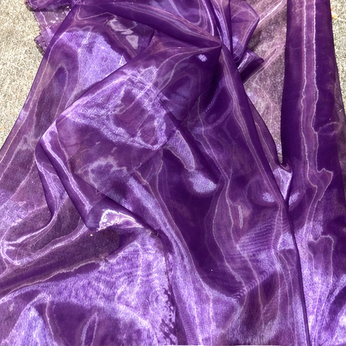 Crinkle Barbie Organza Fabric Two Tone Sheer Polyester Yardage