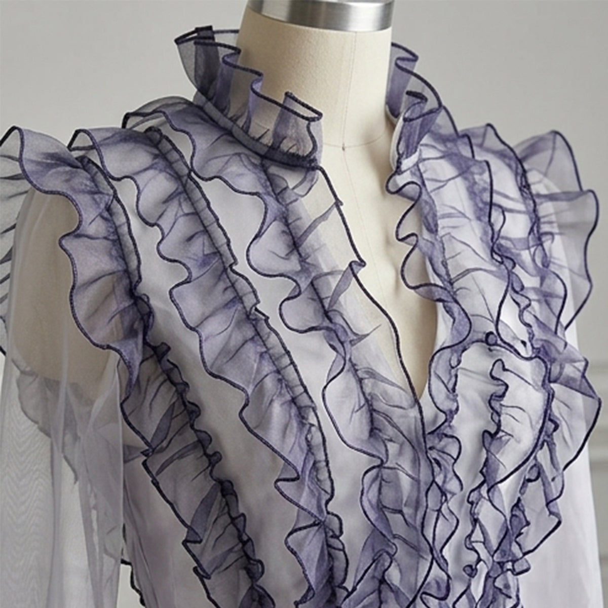 Ruffle Organza Fabric Sheer Polyester Mesh 52 to 54 Inch Wide