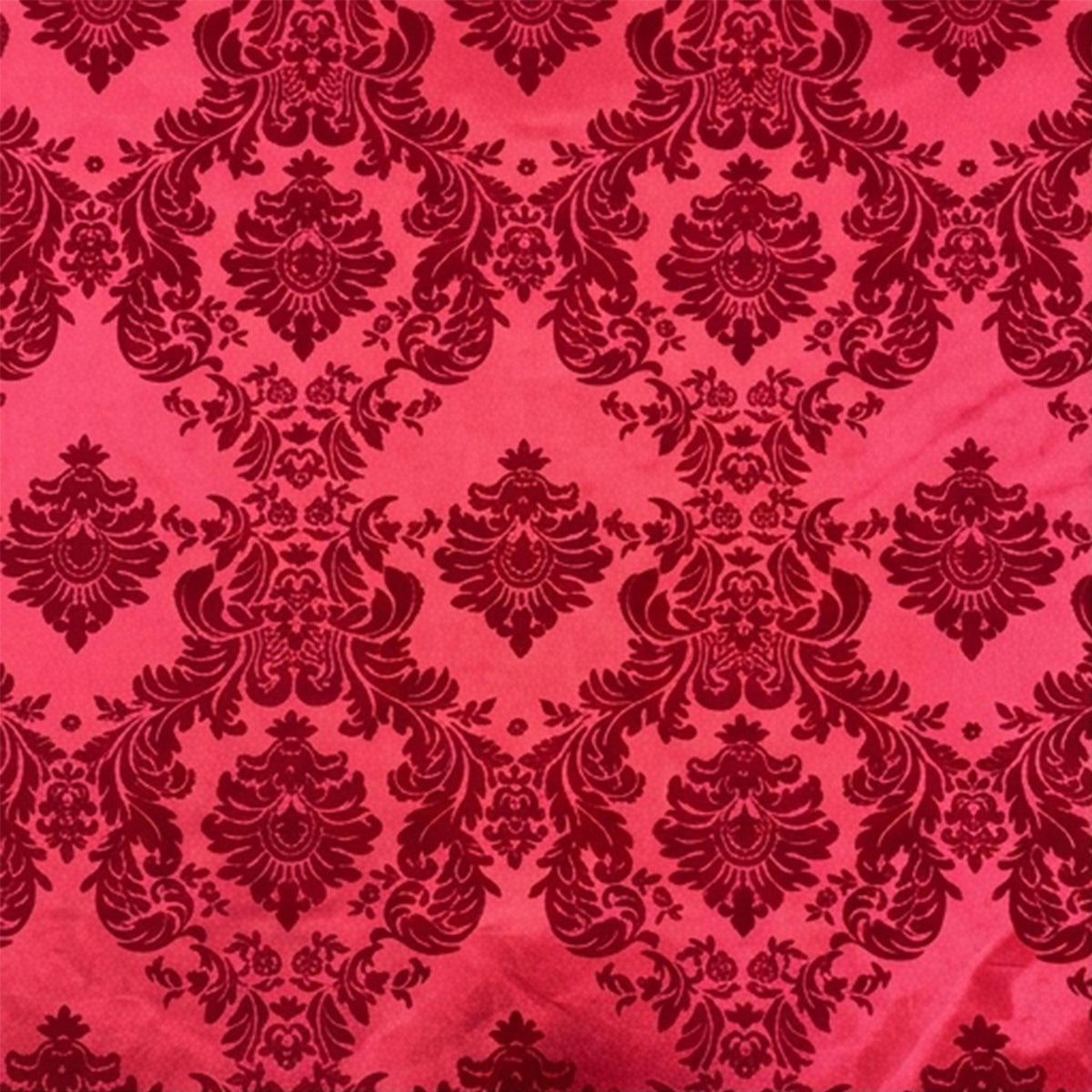 Damask Flocked Taffeta Fabric - Velvet Pattern for Events Decor