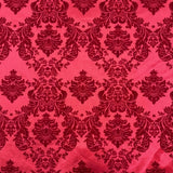 Damask Flocked Taffeta Fabric - Velvet Pattern for Events Decor