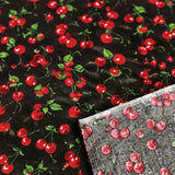 Cherry Print Poly Cotton Fabric 58 Inch Wide Durable Yardage