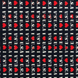 Fabric I Love USA 100% Cotton Print Patriotic Quilting Material