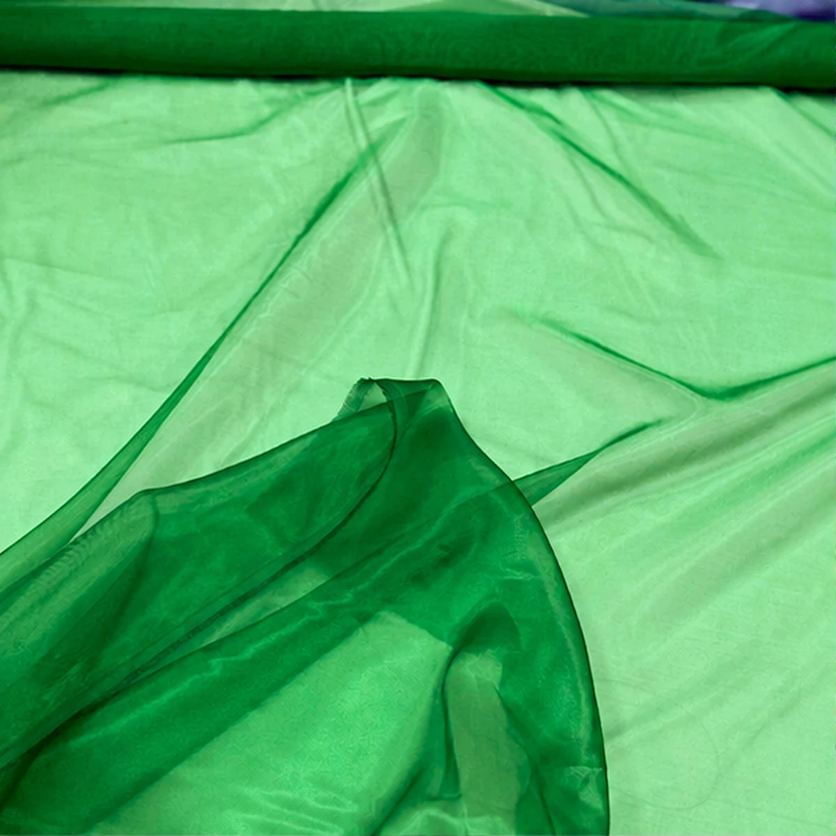 Crinkle Barbie Organza Fabric Two Tone Sheer Shimmer Polyester